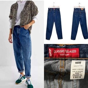 Vintage  90s Levi 550 Classic Relaxed Fit Tapered Leg Mexico 100% Cotton Size 8